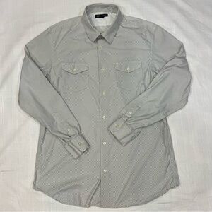 Banana Republic Slim Fit Men's XL Gray Patterned Button-Down Shirt